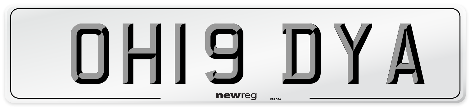 OH19 DYA Number Plate from New Reg